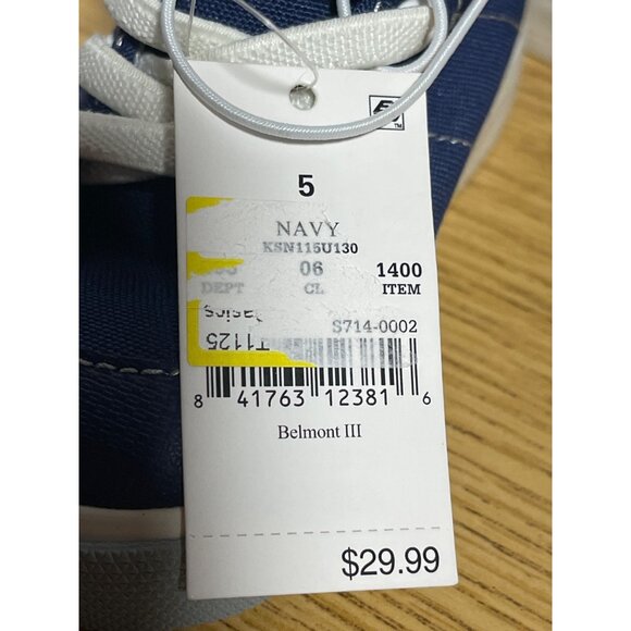 See Kai Run Basics Belmont III Navy Shoes Size 5 Toddler Durable Canvas High Top - Picture 5 of 11